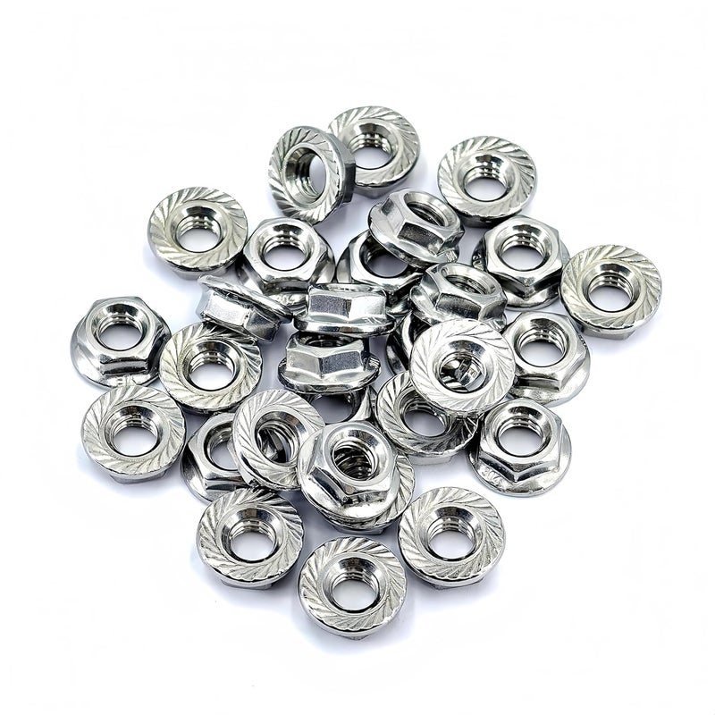 heyday 5/16-18 Serrated Flange Hex Lock Nuts 30 Pcs 304 Stainless Steel 18-8, Full Thread, Hex Drive, Bright Finish - Image 4